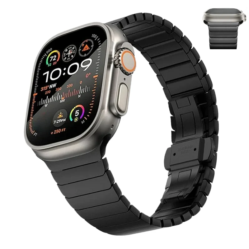Renzo Stainless Steel Link Apple Watch Band - Image 7