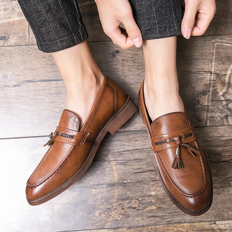 Richmond Leather Tassel Loafers - Image 6