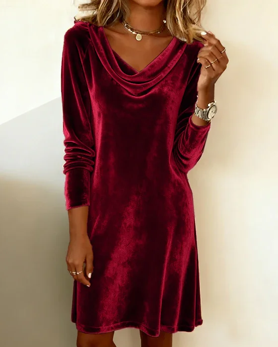 Ruby Drape Velvet Dress - Image 14