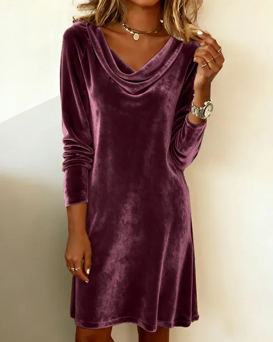 Ruby Drape Velvet Dress - Image 25