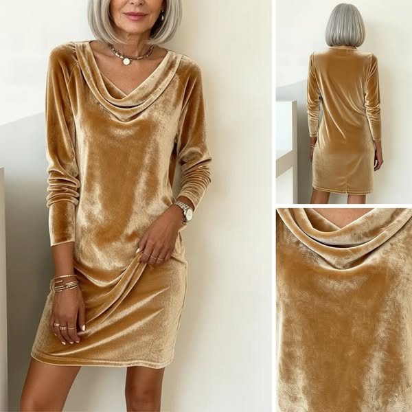 Ruby Drape Velvet Dress - Image 3