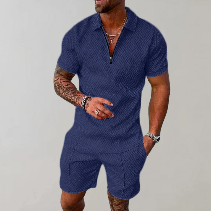 Ryan Textured Zip Polo Set - Image 5