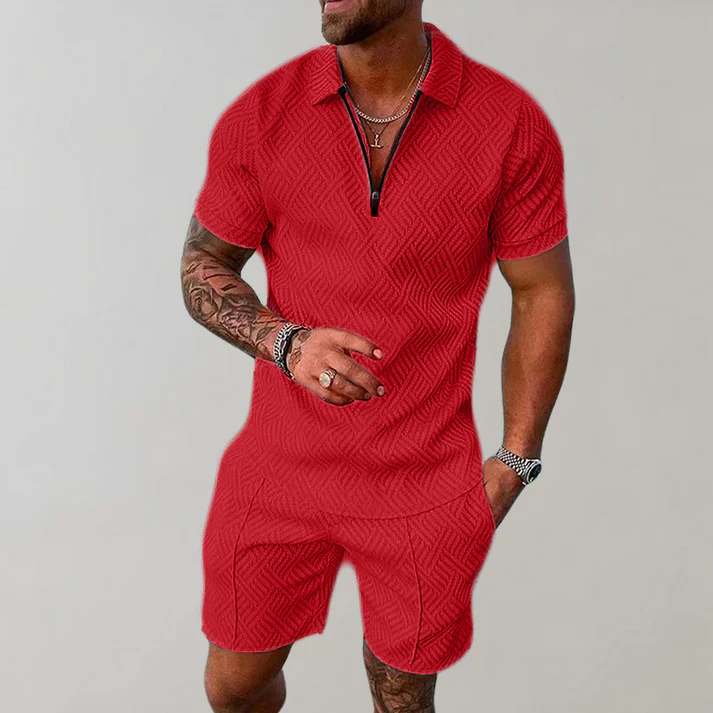 Ryan Textured Zip Polo Set - Image 6
