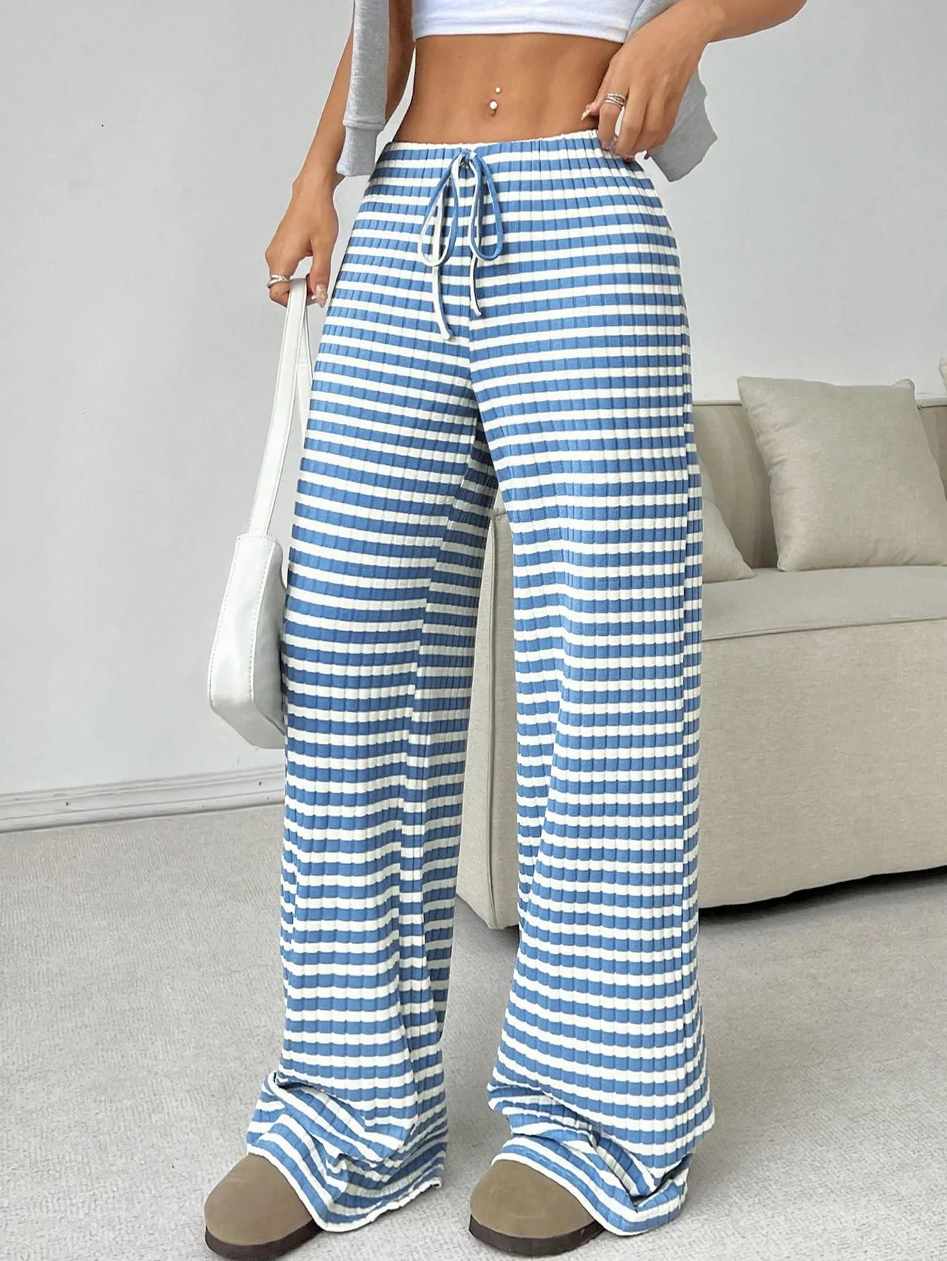 Clara Woods Striped Lounge Pants - Image 3