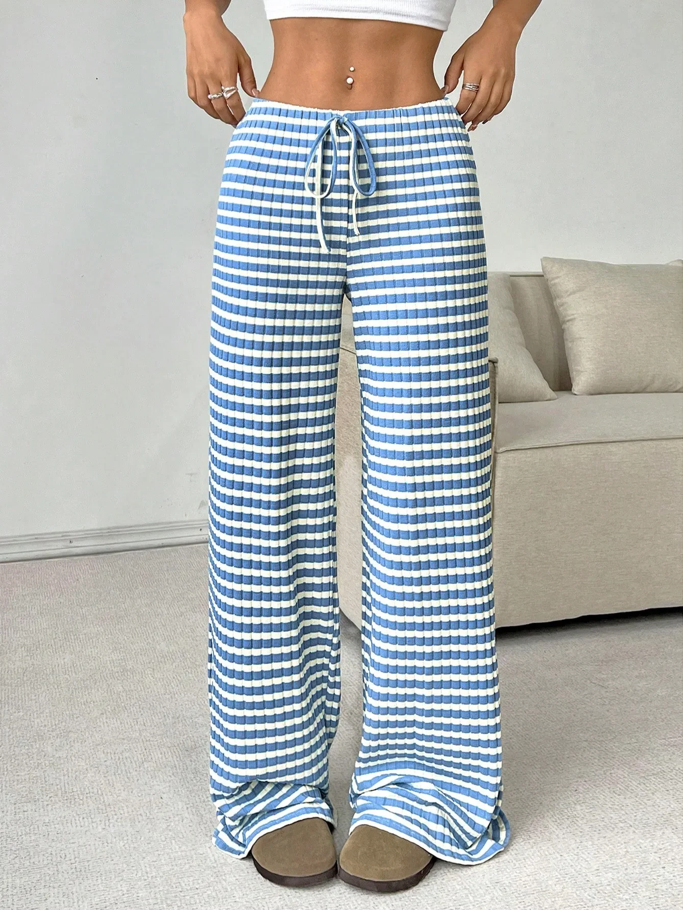 Clara Woods Striped Lounge Pants - Image 4