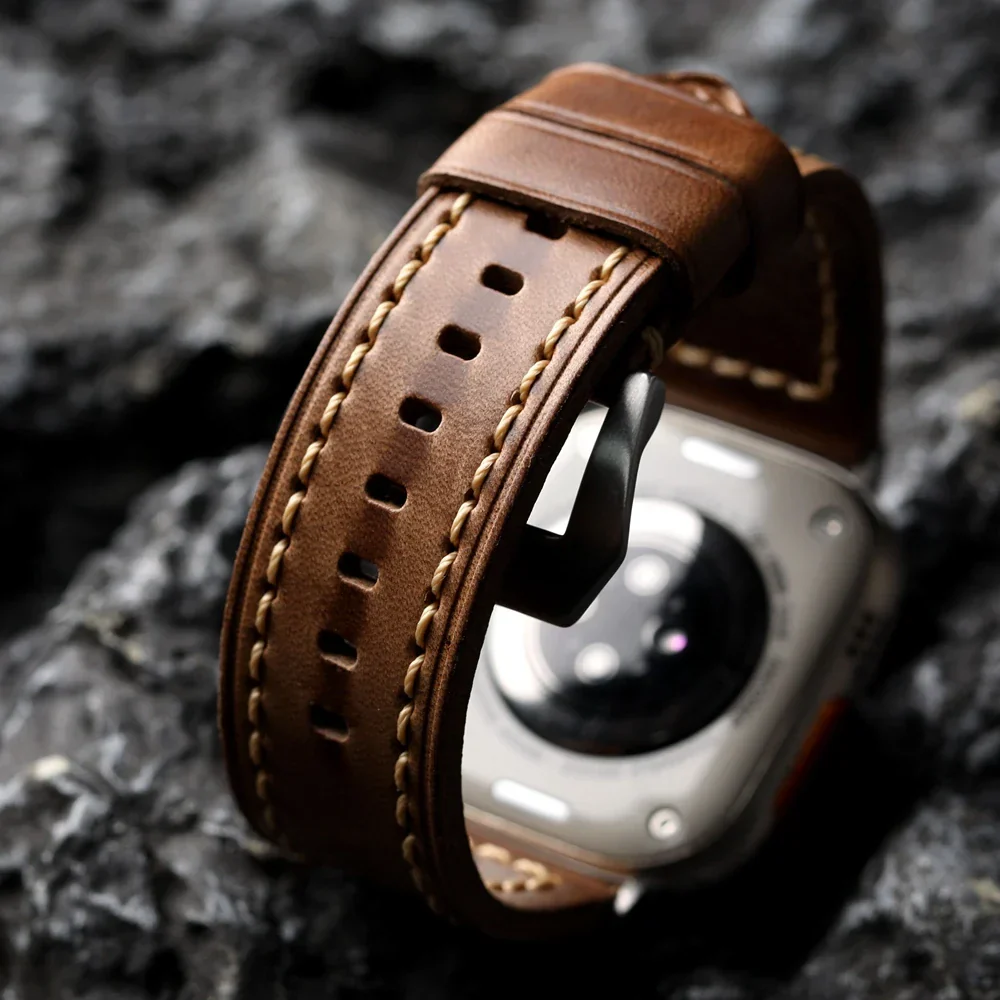Signature Cowhide Leather Apple Watch Band - Image 4