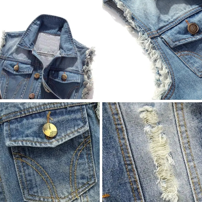 Tom Pierson Distressed Denim Vest - Image 5