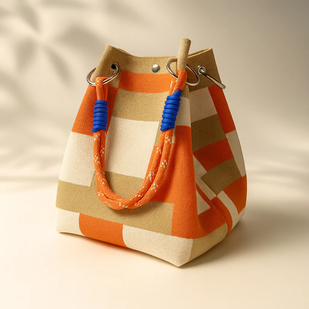 Violet Woven Bucket Bag - Image 3