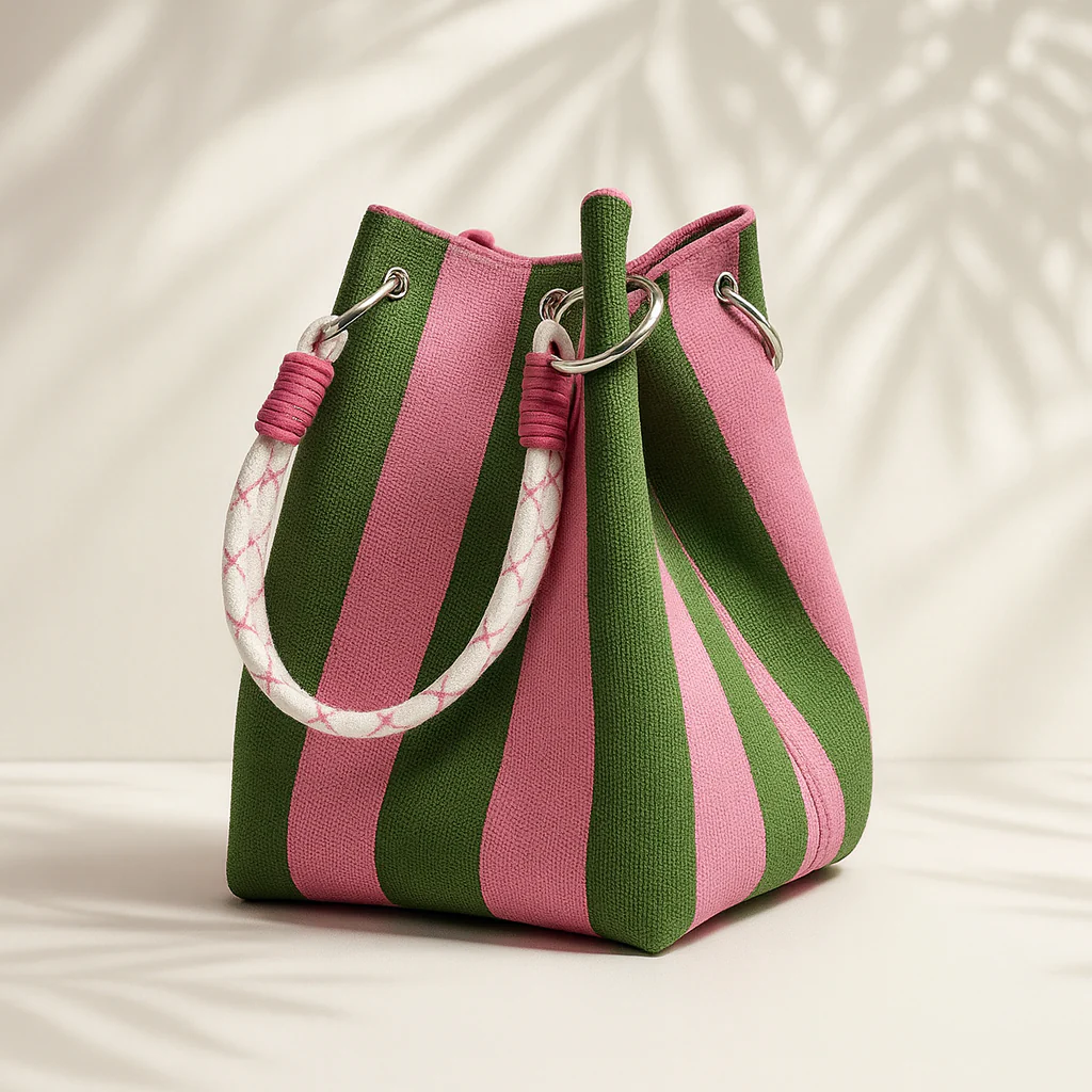 Violet Woven Bucket Bag - Image 5