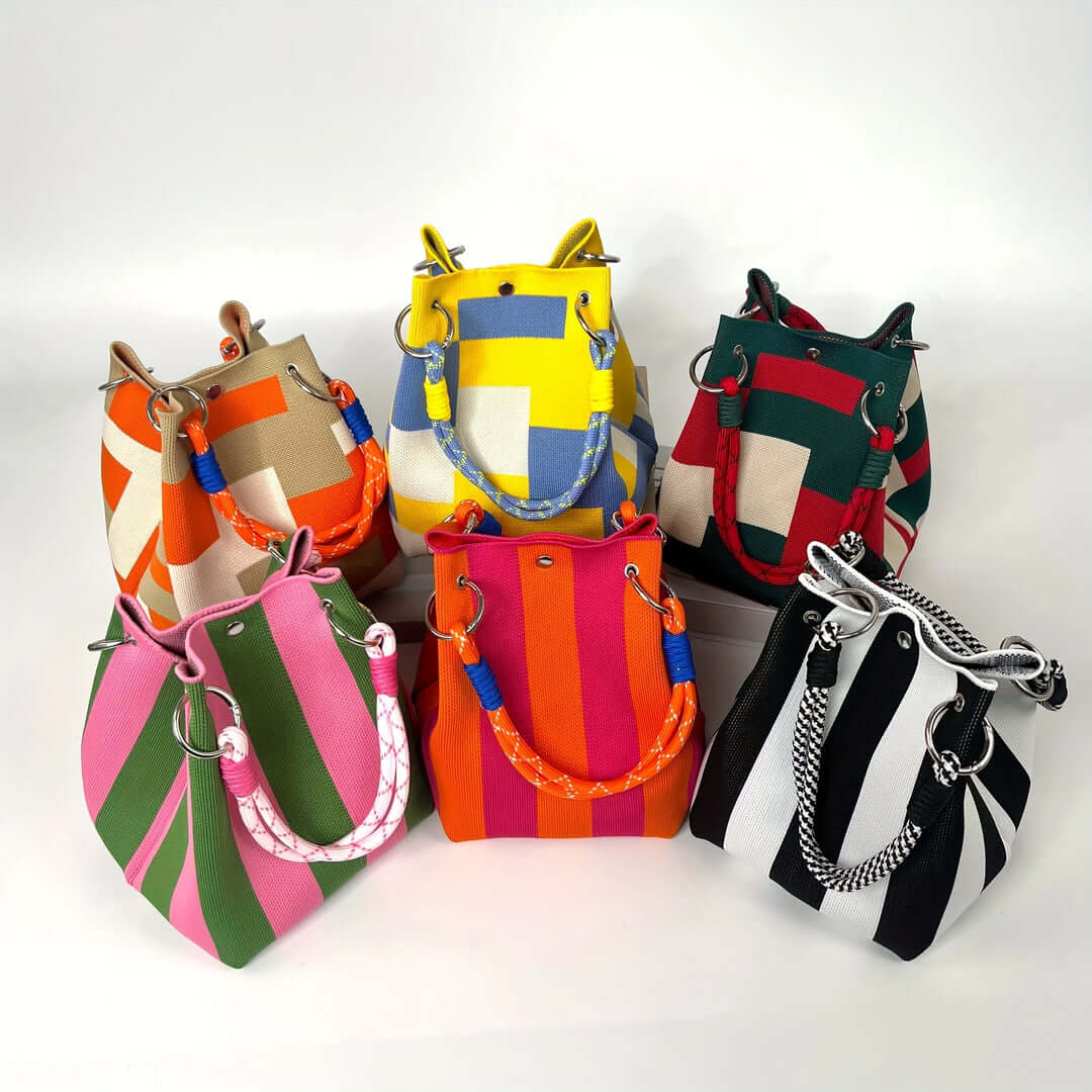 Violet Woven Bucket Bag - Image 6